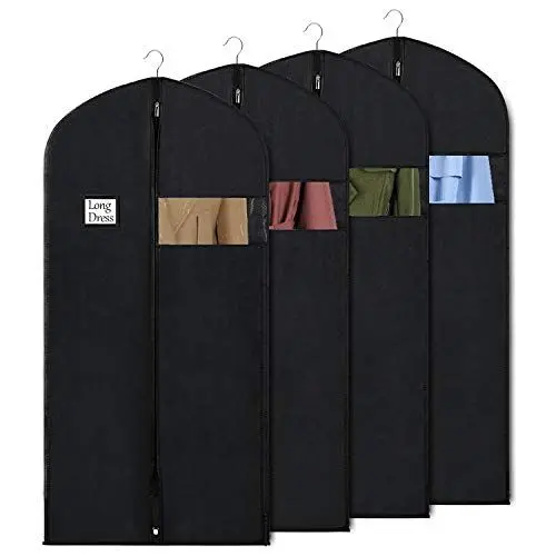 Produktbild: Syeeiex Kleidersack für die Aufbewahrung, 60x152 cm Atmungsaktiver Stoff, Kleidersäcke Lang für den Kleider Mäntel Abendkleider, 4 Stück