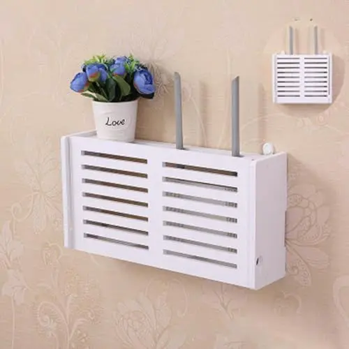 Produktbild: SYLUOQP 1pc WiFi Storage Box Router Regal Wandholzbefestigungswerkzeug WiFi Sundry Home Wall Container Organizer