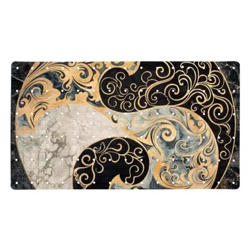 Produktbild: Symbol Art Bagua Array Diagramm rutschfeste Badematte für Wanne, PVC-Material, 38,4 x 68,1 cm, rutschfeste, bequeme und sichere Duschmatte für Badezimmer