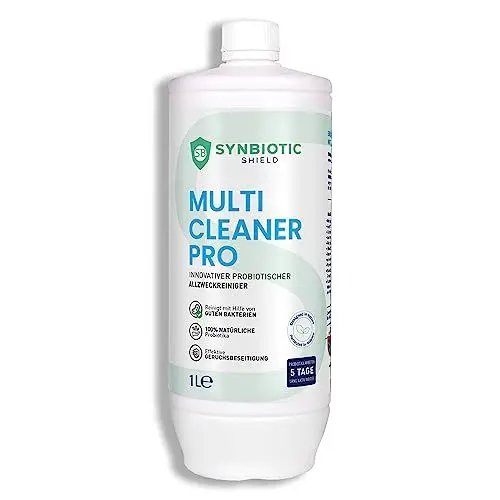 Produktbild: Probiotischer Allzweckreiniger Konzentrat 1 L Multicleaner Pro - Reinigung mit guten Bakterien - Enzymreiniger gegen Geruch, Flecken - Alles-Reiniger für Boden, WC, Bad, Küche sanft zu Kinder, Tiere