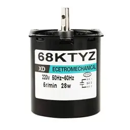 Produktbild: Synchronmotor 68KTYZ AC 220 V 28 Watt Niedriger Geschwindigkeit Permanentmagnet CW/CCW 5/10/15/40/50/60/80 RPM Hohe Drehmoment Klaue-pol für Plattenspieler Rotisserie(5 Umdrehungen)