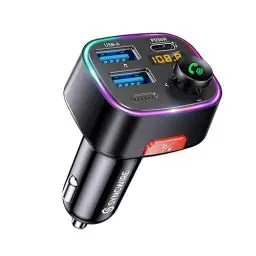 Produktbild: SYNCWIRE Bluetooth 5.3 FM-Transmitter-Autoladegerät 48W (PD 36W&12W) dualer USB-Anschluss Ladegerät KFZ-Adapter kabelloser Radioempfänger, LED-Display 64 GB USB-Laufwerk mit Lichtschalter