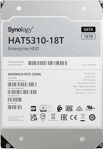Produktbild: Synology HAT5310-18T - 3.5p - 18To - 256Mo Cache - 7200T/min - Sata 6Gb/s