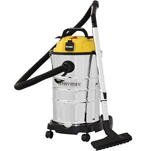 Produktbild: Syntrox Germany 30 Liter Staubsauger Nass- und Trockensauger Edelstahl mit Steckdose Schnellverschlüsse aus Metall umfangreiches Zubehör VC-2000W-30L-R Blizzard