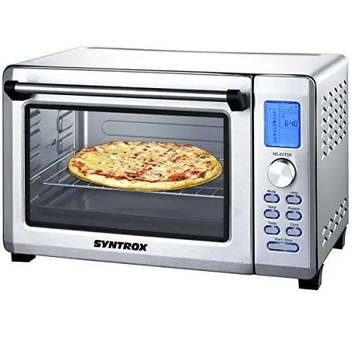Produktbild: Syntrox Germany 38 Liter Digitaler Edelstahl Mini Stand Backofen mit Umluft und Drehspieß Miniofen Minibackofen Pizzaofen