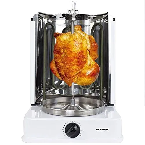 Produktbild: Syntrox Germany Dönergrill mit drehbaren Außenspießen und 120 Minuten Timer Weiß