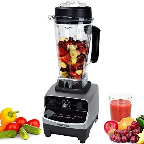 Produktbild: Syntrox Germany Standmixer 1500 Watt, 40000 U/Min 2 Liter Hochleistungsmixer, 6 Edelstahlklingen - LCD-Display - Zerkleinerer - Icecrusher - Getreidemühle