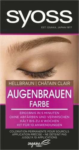 Produktbild: Syoss Augenbrauen Kit Augenbrauenfarbe 5-1 Hellbraun Stufe 3 (17 ml), Augenbrauen färben für einen natürlichen Look und ein langanhaltendes Ergebnis