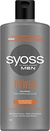Produktbild: Syoss Shampoo Men Power (440 ml), kräftigendes Herren Shampoo mit Koffein & Power-Boost Technologie stimuliert die Haarwurzeln, Haar Shampoo für normales Haar