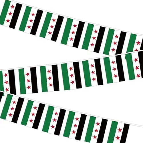 Produktbild: Syrische Pennantbanner Für Veranstaltungsplaner Und Sammler Patriotik Syrien Hängende Flaggen String Bunting Home Dekoration Syrien Flaggen