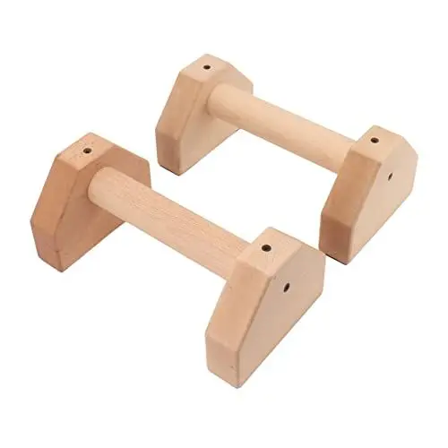 Produktbild: BAOFUYA 2 Stück Holz-Liegestützgriffe, Solide Liegestützstangen, Ständer, Mini-Griff, Pumpen, Calisthenics-Ausrüstung für Fitness, Gymnastik (25 cm)