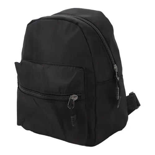 Produktbild: Syrisora ​​Mini-Rucksack, Tragbar, Wasserdicht, Stilvoll, Kleiner Nylon-Rucksack Studenten, Frauen, Mädchen, Schwarz
