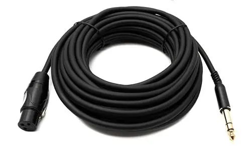 Produktbild: System-S Audio Kabel 10 m 6.35 mm Klinke Stecker zu XLR 3 Pin Buchse Adapter in Schwarz