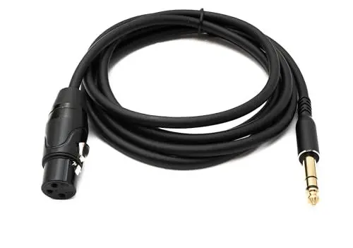 Produktbild: System-S Audio Kabel 2 m 6.35 mm Klinke Stecker zu XLR 3 Pin Buchse Adapter in Schwarz