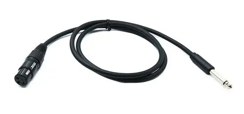Produktbild: System-S Audio XLR Kabel 100 cm 3 polig Buchse zu Klinke AUX 6,35 mm 2 polig TS Stecker Adapter