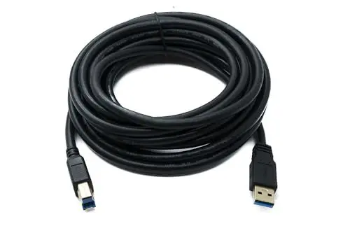 Produktbild: System-S USB 3.0 Kabel 5 m Typ B Stecker zu A Stecker Adapter 5 Gbit/s 100W in Schwarz