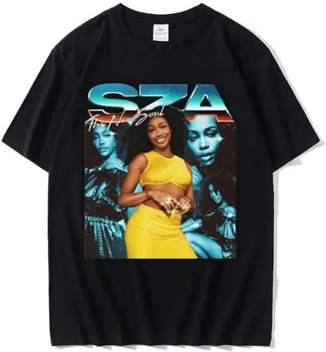 Produktbild: SZA Good Days Hip Hop d T-Shirt Awesome Tees Regular Men d Casual Short Sleeve Trend T-Shirt Summer 90s Black XXL
