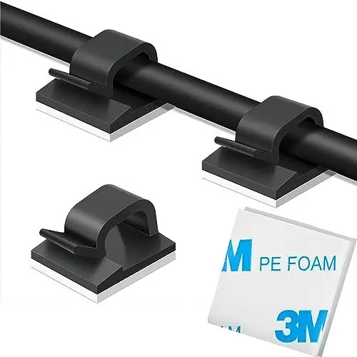 Produktbild: SZFUDIGO kabelhalter，50 PCS kabelhalter selbstklebend wand kabelführung cable holder kabelbefestigung selbstklebend wand kabel wandhalterung befestigung wand (schwarz)