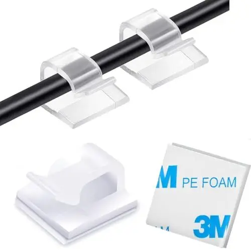 Produktbild: SZFUDIGO kabelhalter，50 PCS kabelhalter selbstklebend wand kabelführung cable holder kabelbefestigung selbstklebend wand kabel wandhalterung befestigung wand (transparent)