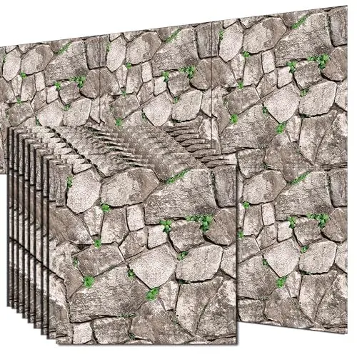 Produktbild: szgwtk 3d tapete selbstklebend,10Stück steinoptik selbstklebend PVC 30 x 30 cm wandpaneele selbstklebend für Wohnzimmer,Schlafzimmer,Küche,Wandverkleidung
