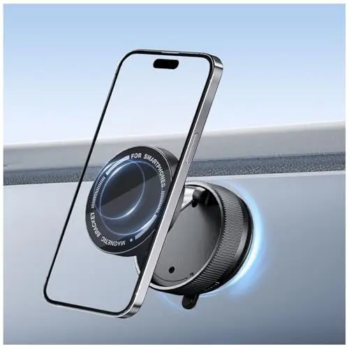 Produktbild: szgwtk KFZ Handyhalterung Auto Magnet (Super Saugnapf) Faltbar MagSafe Handyhalter,360 Grad Rotation，Magnetische Autohalterung für iPhone 16 15 14 13 12 Series & MagSafe Hülle für Alle Smartphones