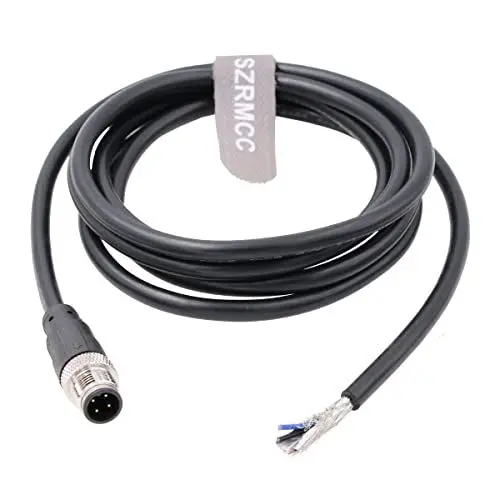 Produktbild: SZRMCC M12 A-Code 4 Pin Stecker auf Blankem Draht IO Kabel für Industriekamera Sensorik Aktorik Verbindungen Gerät Netzwerk 22AWG (1M)