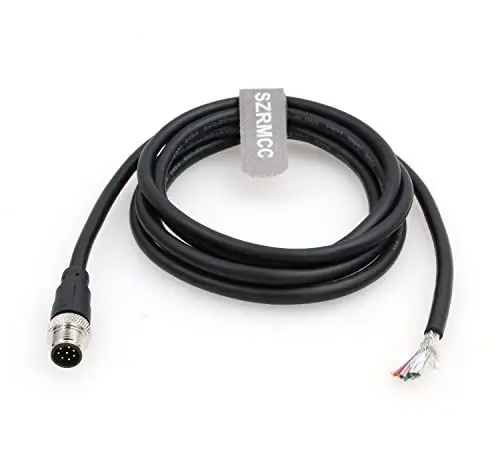 Produktbild: SZRMCC M12 A Code 8 Pin Stecker auf Öffnen Kabeln I/O Sensor Kabel Wasserdicht Geschirmt Luftfahrt SignalKabel für Industrielle Feldbus Modul Gerät Netzwerk (5m)