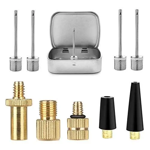 Produktbild: SZSHIMAO Fahrradventil Adapter, Alle AV DV SV Fahrrad Ventil Set, Inflating Needles Sports BallPumpen Nadeln Set für Alle Fahrradpumpe Luftpumpe Ballpumpe Basketball Fußball