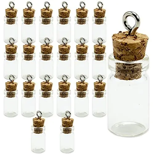 Produktbild: SZXMDKH 20 Kleine glasflaschen 28 x 8mm korken schließung, Nachricht, Hochzeit, Souvenirs feiern (Großes Paket)