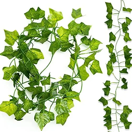 Produktbild: SZXMDKH Künstliche Efeu, 1 Stück Efeuranke Girlande, Gefälschte Pflanzen Grün Blätter hängende Efeu Girlande für Hochzeit, Küche, Büro, Garten, Balkon, Schlafzimmer, Wanddekoration.