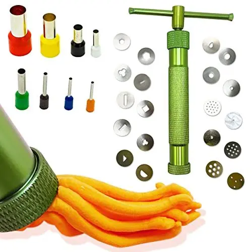 Produktbild: SZXMDKH Tonpressen Clay Handwerk, Edelstahl Zuckerpaste Extruder, Fondant Presse mit 20 Formen, Dekoration Werkzeug Backen Baking Tool