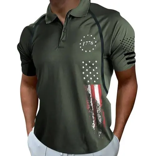 Produktbild: T Schirts Herrenn Sale Poloshirts Herren Kurzarm Atmungsaktives Schnelltrocknend Poloshirts Tshirt Herren Mode Lose Umlegekragen Knopfleiste T-Shirts Sommer Casu Warehouse Deals Angebote Rückläufer
