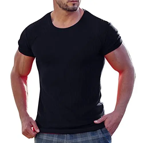 Produktbild: T Shirt Herren True Classic Tshirt Herren 2023 Basic T-Shirt aus Baumwolle Sportshirt Herren Kurzarm & Slim Fit Tshirt Herren T Shirts Sports & Outdoor Boss Tshirt Herren Schwarz XXL