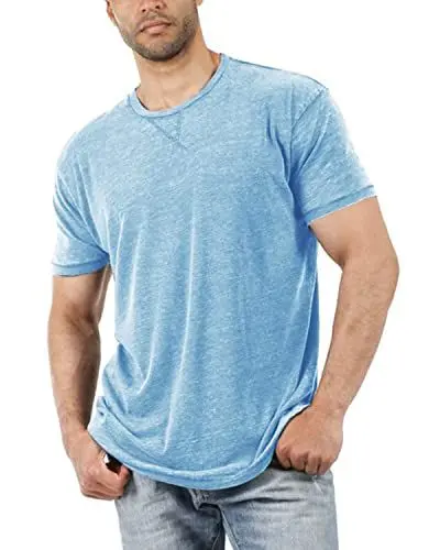 Produktbild: Herren T Shirt,Basic Mit Rundhals Einfarbig Slim fit Kurzarm Casual Top für Männer,Sport Trainingsshirt Herren Grün M