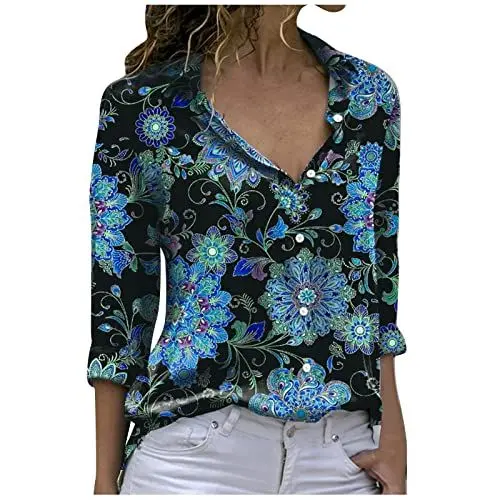 Produktbild: t Shirt mädchen,sommerhemden Damen Kurzarm,Regenbogen t Shirt,Basic top,Shirt,t Shirt Mountain, t Shirt,Kurzarm Hemden Damen,Damen Tops Sommer(E-Blau,S)