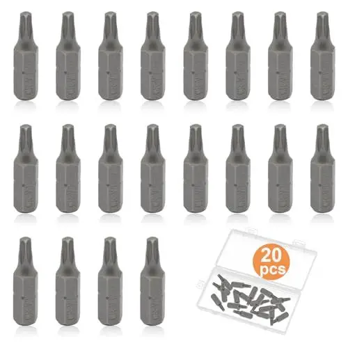 Produktbild: T20 Ersatz Bits, 20 Stück Tamper Resistant Bitsatz, Industrial Steel Bit-Set, Schraubendreher Bit-Sortiment, Schraubendreher Bit-Satz