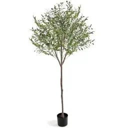 Produktbild: T4U Olivenbaum Künstlich Kunstpflanze 150cm Fake Kunstpflanzen Groß Künstliche Pflanzen wie echt künstlicher Olivenbaum mit Topf für Innenraum Home Schlafzimmer Büro Garten Hochzeit Party Deco(1 Pack)