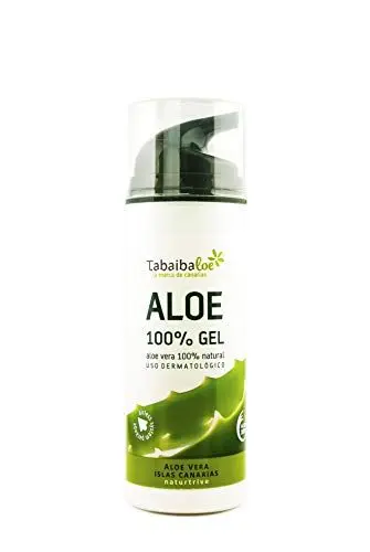 Produktbild: TABAIBA, Aloe Vera Gel 100 Pur für Gesicht Haare und Körper Natürliche beruhigende und pflegende Feuchtigkeitscreme Ideal für trockene strapazierte Haut Sonnenbrand Tabaibaloe, 150 milliliter