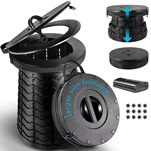 Produktbild: Tabeskly Camping Toiletten, Campingklo Outdoor Klappbare Campingtoilette Faltbar Trenntoilette Trockentoilette Camping Wc Tragbare Faltbare Mobile Toilette Auto Klapptoilette, Kunststoff, Schwarz