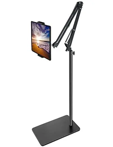 Produktbild: Tablet Bodenständer mit 3kg Basis, Winkel Höhen Verstellbarer Arm Tablet Halterung für Bett Sofa, Halter für 4,7-12,9