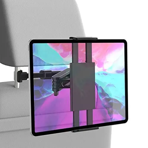 Produktbild: Tablet Halterung Auto, ipad Halterung Auto Kopfstütze, Universal Ausziehbare 360°Drehung KFZ-Kopfstützen Tablethalterungen Auto für Pad/Tablet und Cellphones Mit 4~12.9 Zoll