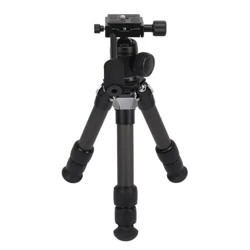 Produktbild: Tabletop Stativ, Ausziehbares Kamerastativ, Faltbar Kohlefaser 13lb mit 360° Kugelkopf 1/4 Zoll Schraubbares Tischstativ für DSLR, Kamera, Telefon