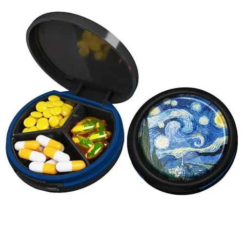 Produktbild: Tablettenbox 3 Fächer Pillendose Wasserdichte Medikamentenbox Pillenbox für Reise & täglichen Fächern für Medikamente,Vitamine, Fischöl,Nahrungsergänzungsmittel usw.