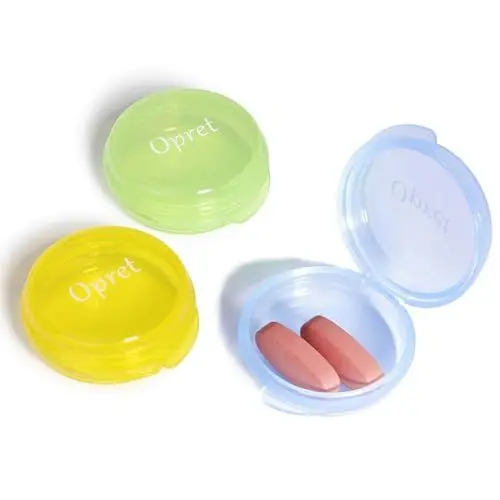 Produktbild: Tablettenbox Pillendose Klein Für Unterwegs 3 Stück, Opret Tragbar Pillenbox Klein Tablettendose für Vitamine, Fischöl und Tablets(Gelb Grün Blau)