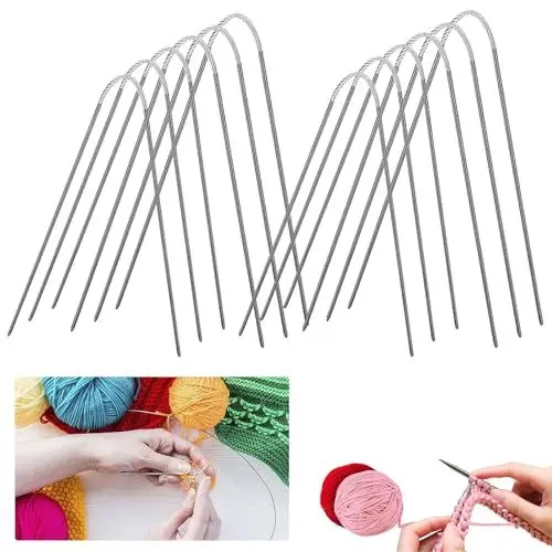 Produktbild: Tacino 12 StüCk Stricknadeln für Socken - Stricknadeln Rundstricknadel - Rundstricknadeln - Stricknadelset aus Metall für AnfäNger und Stricker 2/2.5/3/4mm Mit Je 3 StüCk In 4 GrößEn