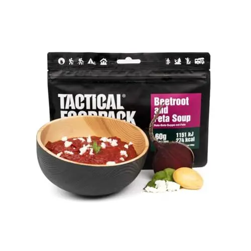 Produktbild: Tactical Foodpack Beetroot and Feta Soup - Gefriergetrocknete Mahlzeiten I zum Verzehr bereit I MRE I Survival I Outdoor Nahrung I Trekking Nahrung I Expedition I Office