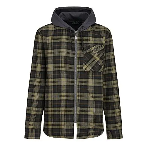 Produktbild: Tactical Threads Kapuzenjacke mit Reißverschluss, Karo Muster(Khaki,2XL)