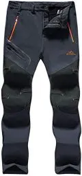 Produktbild: TACVASEN Herren Wasser- und Winddicht Trekking Hose Jagdhose Outdoor Thermo Arbeitshose Wintersport Skihose (Dunkelgrau, 36)