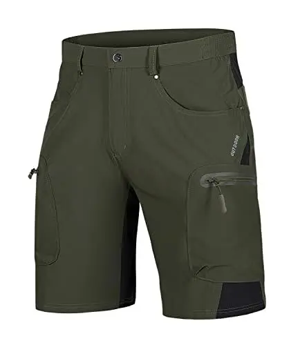 Produktbild: TACVASEN Leicht Schnelltrocknend Wanderhose Halblang Hose Cargo Bermuda Shorts MTB Shorts Fahrradshorts, Armeegrün, 40