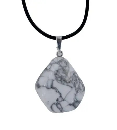 Produktbild: Taddart Minerals Trommelstein Anhänger aus Naturstein mit Lederkette im Organza-Beutel, Edelstein